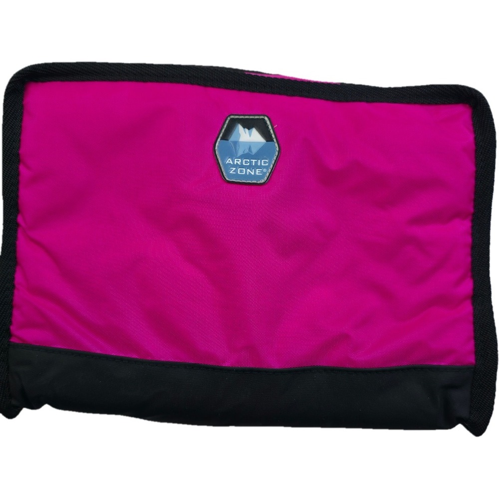 Arctic Zone Insulated Lunch Bag Pink Black Shoulder Strap New 10x 7.5 x 3